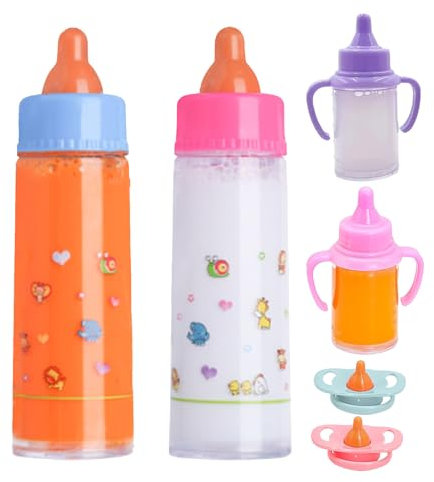 Doll Accessories Feeding Set | 6-In-1 Baby Doll Accessories Set | Doll Caring Toys Set | Feeding Bottle Set - Magic Milk Bottle Baby Doll Baby Doll Feeding Set Baby Doll Bottle
