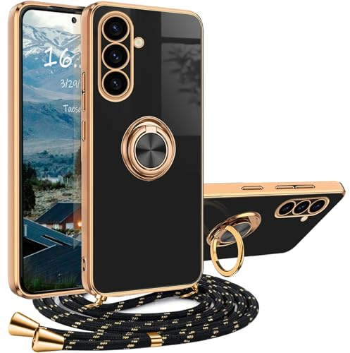 XCYYOO Coque pour Samsung Galaxy S25 Plus avec Cordon, Antichoc Collier Silicone Lanyard Housse Samsung Galaxy S25 Plus AVCE Anneau