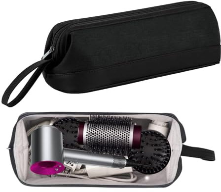 Bdfgh Travel Case Storage Bag for Dyson Airwrap and Shark Flexstyle Air Styling, Hairdryer Case Portable Water Resistant Carrying Bag Organizer for Dyson Supersonic &Accessories (Black)