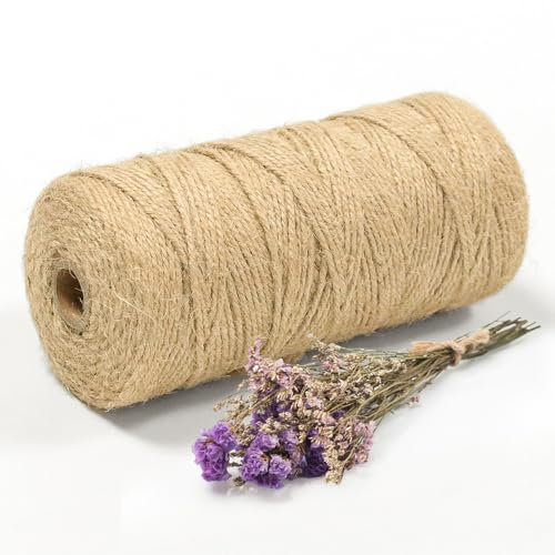 MDDK DY Ficelle en Jute Naturelle 2mm x 200m – Corde Solide et Polyvalente pour Jardinage, Bricolage et Décoration et Emballage Cadeau