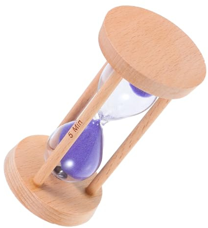 PartyKindom Timer Sabbia Da Minuti Timer Visivo Orologio Sabbia Per Lavarsi i Denti Mani Da Scrivania Per Aula e Doccia Struttura in Legno e Fine