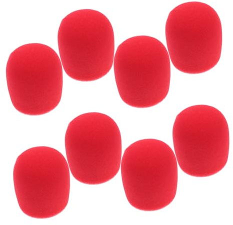 EXQUIMEUBLE 8stücke Mikrofon Windschutz Schaumstoffabdeckungen Rote Mikrofon Abdeckung Für Handmikrofone Waschbare Und Wiederverwendbare -filter Für Ktv Heimaufnahmen Und Öffentliche