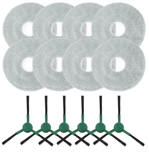 Eawfgtuw Kit di ricambio spazzola laterale e mocio per robot spazzatrice 405 505. Set di accessori per la pulizia dei bordi angolari. 6 spazzole e 8 mocio