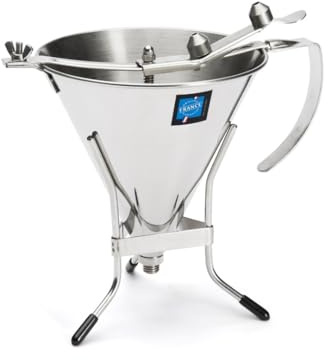 De Buyer 3354.12 automatisk kolvtratt med stativ, alla delar rostfritt stål, 1,5 liter kapacitet