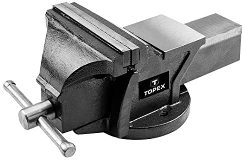 TOPEX Schlosser-Schraubstock, Schlosserschraubstock 150 mm, mit Amboss, Backen gehärtet, mit hoher Spannkraft, zum Einspannen von manuell oder maschinell bearbeiteten Gegenständen