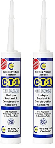 2 x CT1 Clear Sealant Adhesive Clear 290ml, Paste