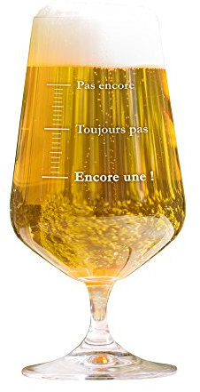 AMAVEL - Verre à bière Tulipe pils Marrant avec Gravure - Unités de Mesure - Encore Une - Homme - Idée Cadeau Originale pour Les Amateurs de bières - Cadeau d'anniversaire - Fête des pères