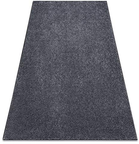 rugsx Einfarbiger Dicker, weicher Teppich San Miguel für Schlafzimmer, Wohnzimmer, Zimmer, Teppichboden Auslegware, grau, Verschiedene Größen, 200x400 cm