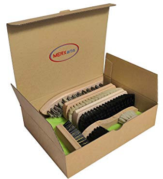 kaufMAX MERXartis Schuhputzset Blitze-Blank mit Schmutzbürste, Glanzbürste, Poliertuch und Wildlederbürste für vielseitige Schuhpflege