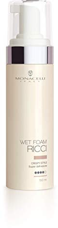 Monacelli Wet Foam 150ml, Crispy Style, super definizione capelli, schiuma per capelli ricci, struttura il riccio, dona definizione ai capelli con un effetto bagnato a lunga durata