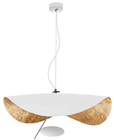 COCOL LED Hängelampe Persönlichkeit Hängeleuchte Hut Mode Kreative Blattgold Pendelleuchte Hängende Linie Höhenverstellbar LED Restaurant Schlafzimmer Lounge Cafe Bar Pendellampe Weiß (White)