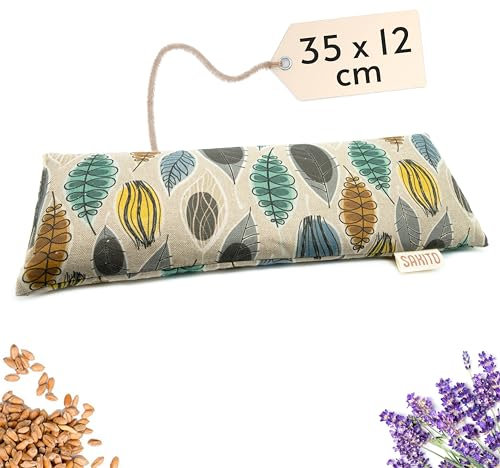 Saco Semillas Microondas (35x12 cm) - Cojin Térmico Natural para Cervicales y Lumbalgia, Uso en Calor o Frio - Gran Retencion de Calor - Muy Duradero con Tela de Primera Calidad - Aroma a Lavanda