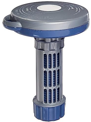 Jardiboutique - Doseur diffuseur Flottant Chlore ou Brome - Idéal Spa et Petite Piscine - Réglable, Bague de Verrouillage, jusqu'à 6 Galets de 20 g (Ø 30 mm) - Réf JB-450-0001