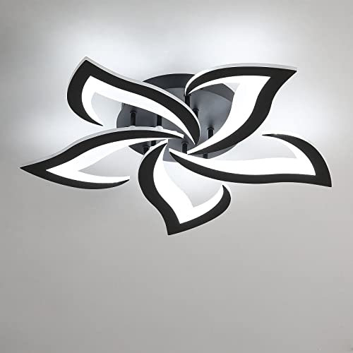 Riserva Mordern LED Ceiling Light, 60W 6500LM LED Ceiling Lights Cool White 6500K, Creative Petals Design, Acrylic Chandelier for Living Room Bedroom Dining Room