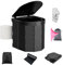 WADEO Upgraded Camping Toilet, Portable Travel WC with Lid Toilet Roll Holder, Perfect for Camping, Trip, Car (Black - Female Urinal + Chemical Bags)