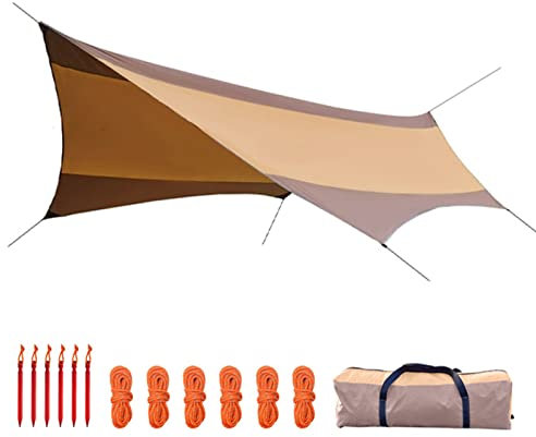 Zeltplanen Camping Wasserdichte Tarp Sonnensegel Regenfliege Plane, Multifunktionales Regenschutz Sonnenschutz Anti-UV Leicht Tragbar Sun Shelter Für Urlaub Picknick (560*540*600cm Hexagon )