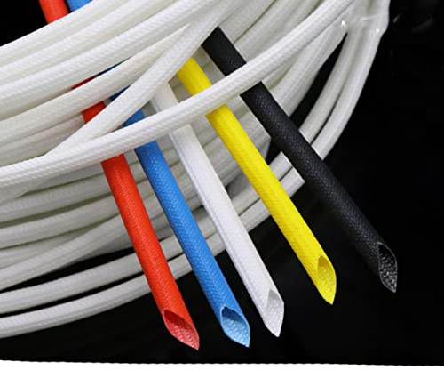 1/5/10M ID 1~25mm Guaina in Fibra di Vetro siliconica ignifuga Resina siliconica Isolante Cavo Proteggi Tubo 200 Gradi C-Nero, 1,5 mm, 1 Metro