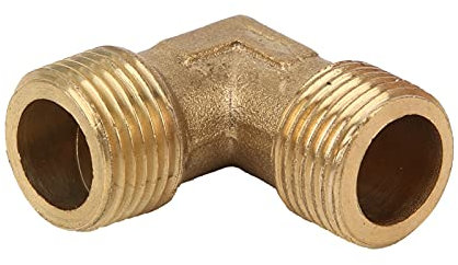 Giunto per Tubo Ad Angolo Retto 3/8 x 3/8 Raccordo a Gomito a 90 Gradi in Ottone con Attacco Rapido con Filettatura G3/8 per Compressore D'aria