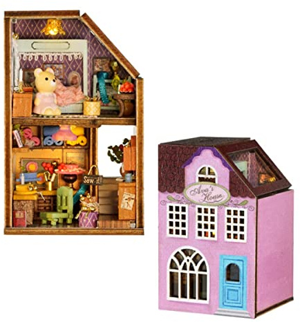 CUTEROOM Kit in miniatura per bambole in legno fai da te per la casa, modello e tutti i mobili (Ava's House)