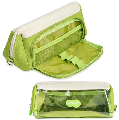 YPLUS Federmäppchen Große mit großem Fassungsvermögen, Federmappe für Jungen und Mädchen, Mäppchen für Schulanfang Geschenke, Schulmäppchen - Grün