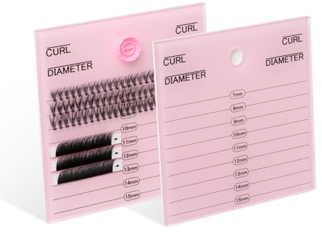 POCMKO 2 Packs Lash Tiles and Trays for Extensions, Acrylic Tile Holder, Grafting Pallet, Strip Adhesive Glue Holder