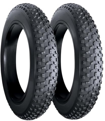2 Copertoni 20 X 4.0 Fat Bike E-Bike Rinforzati – Coppia Pneumatici MTB 20” (100-406) Tassellati in Gomma Nera Rigida per Bicicletta Elettrica e Mountain Bike – Alta Resistenza e Grip