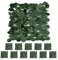 Relaxdays Siepe Artificiale, 12 Frangivista 50x50 cm Balcone Ringhiera, Foglie Finte Edera, Recinzione Giardino, Verde