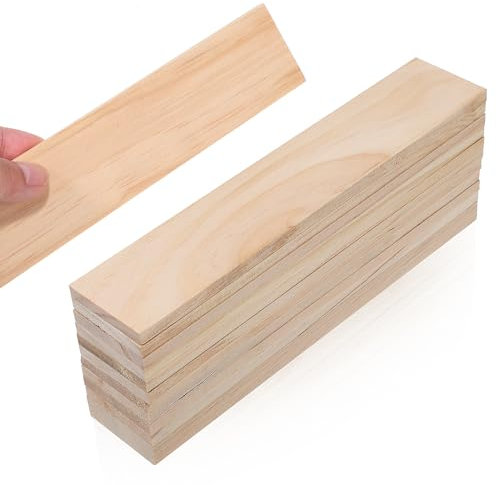 Gatuida Lot de 12 feuilles de bois de contreplaqué, 200 x 40 x 6 mm, pour travaux manuels, peinture, gravure, pochoirs, bricolage, décoration d'intérieur