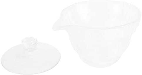 Garneck Handmade Glass Hammer Tea Set Ice-Carving Grain Design for Drinking Tea Tearoom Includes Teacup and Saucer
