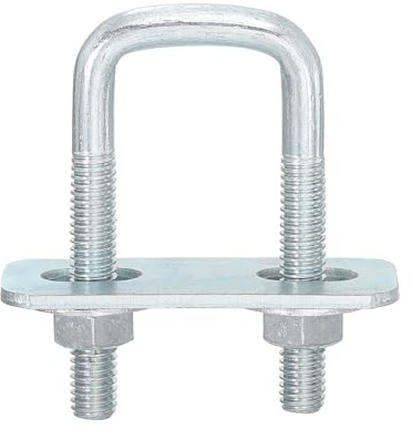 sourcing map Vierkant-U-Bolzen, 6 Sets, 20 mm Innenbreite 50 mm Länge, M6, verzinkter Kohlenstoffstahl, U-Klemmbolzen mit Muttern und Platten, für Bootsanhänger