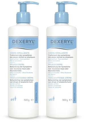 Dexeryl Creme 2x 500g: Pflege und Schutz für trockene Haut insbesondere bei verschiedenen Hauterkrankungen wie Neurodermitis. Parfümfrei und ohne Parabene