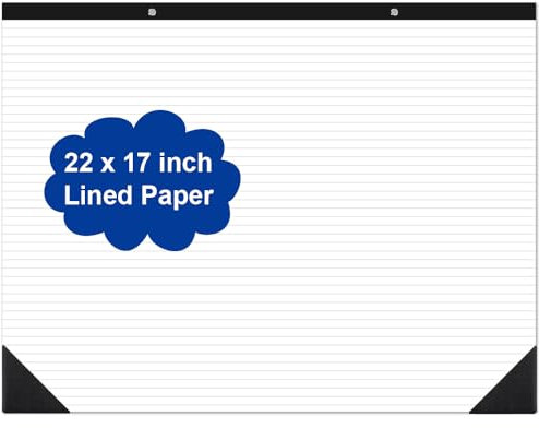 Yaridar Large Lined Paper Pad - 22 x 17 Lined Notepad, 50 Sheets/100 Pages Loose Leaf Paper, 100 gsm White Paper