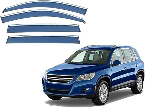 ZLSXTN Auto Windabweiser für VW Tig-uan 2007-2015,Acrylsäure Seitenscheiben Windabweiser Autofenster Regenschutz Integrierte Deflektoren Schutz Wind und Regen Einfache Montage Autozubehör