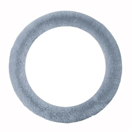 Plüsch Lenkradbezug, Fell Lenkradschoner Lenkradhülle, Winter Universal Auto Lenkrad, Atmungsaktiv Weich Lenkradschutz, Lenkrad Abdeckung für Auto Zubehör, 38cm,Grau