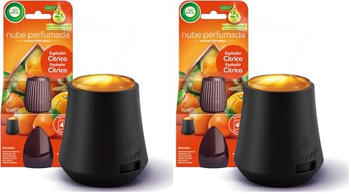 Air Wick Essential Mist - Aparato y Recambio de Ambientador Difusor, Esencia Para Casa Con Aroma a Explosión Cítrica, Pack de 1 aparato y 1 recambio, Negro, 2 Unidad (Paquete de 2)
