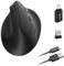 Mouse wireless ergonomico 3 modalità [Bluetooth 5.2, 2.4G, cablato] Wireless verticale, mouse ricaricabile senza fili 1200/1600/2400/3200/6400/9600 DPI, batteria ricaricabile, 6 tasti, PC/Mac nero