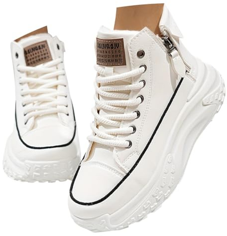 ticticlily Stivali Invernali Donna Sneakers Caldo Scarpe Neve Stivaletti Casual Camminata Stivali Antiscivolo Escursionismo Scarponi A Bianco 36 EU