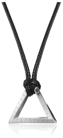Zysta Wikinger Halskette Herren Rune Anhänger mit Leder kette Mobius Halskette Nordische Viking Vegvisir Amulett für Männer Geschenk (Silber)