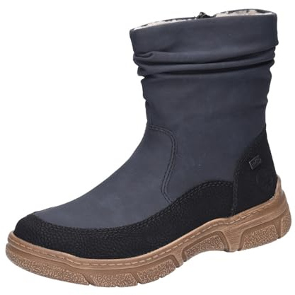 Rieker 72382, Stivali Corti Donna, Blu, 40 EU