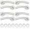 Bwintech Set 4 maniglie per porte in acciaio inox spazzolato opaco, accessori per porte di ambienti, con rosetta per foro cilindro di chiusura