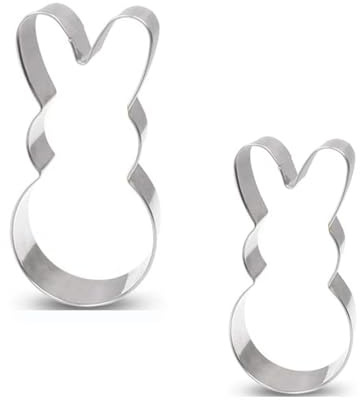 2Pcs Unique Bunny Cookie Cutter Set Cute Beautiful Animal Shape Cookie Cutter Steel Rabbit Shape Cookie Mould for Making Bunny Cookie
