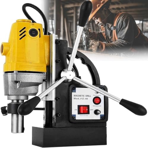 Mag Drill Press, 1100W Portable Magnetic Drilling Machine With 1-1/2 Inch Boring Diameter, 2700LBS Magnetic Force Magnetic Drilling Syste For Metal Surfac