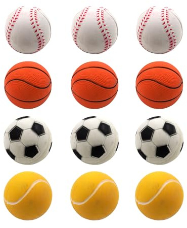 SMELL & SMILE Tennisbollar för att spela tennisbollar för hundar perfekt för bollkastare (12 st - 6,3 CM-2382)