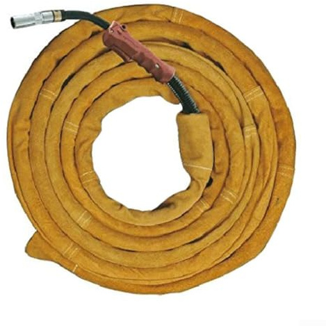 WIG-Schweißbrenner-Kabelabdeckung, genähte Lederhülle, Schutz für MIG-Plasma-Schweißschlauch, 10 cm breit, 3 cm Durchmesser, hitzebeständige Rindsleder-Kabelummantelung, erhältlich in mehreren Längen