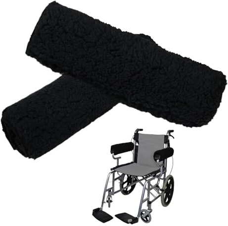 ZSUIQIN 1 Paio Cuscini per braccioli per sedie a rotelle, Protezioni per Braccioli, Accessori Rotelle per braccioli di Sedia a rotelle Accessori Adatti a sedie da Ufficio e Trasporto, Scooter(Nero)