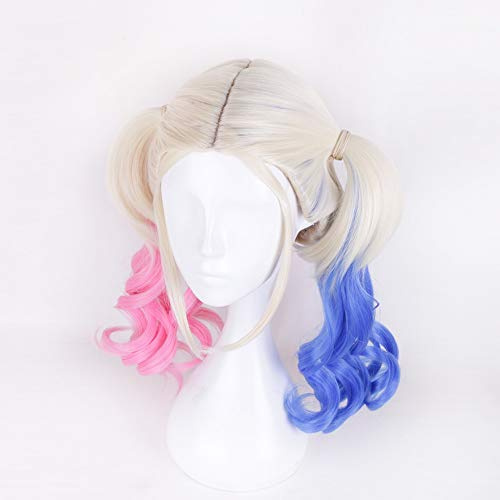 Harleen Quinzel Suicide Squad Joker Perücken Cosplay Kostüm Harley Quinn Frauen synthetische Haare Halloween Party Perücken+kostenlose Perücke Cap