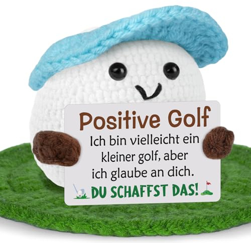 Sayregifty Golf Geschenke | Positive Gehäkelter Golfbälle | Geschenke für Männer Frauen | Lustiges Geschenk für Golfers | Motivierendes Golf Andenken | Handgemachte Golf Deko für Schreibtisch