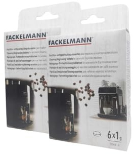 Fackelmann 9303850 Lot de pastilles détergentes, pastilles effervescentes pour appareils électroménagers, pastilles machines à café à grains, machine Krups, lot de 6, 1 gr