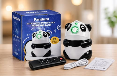 Galaxy Panda Projector Night Light with Bluetooth Speaker, 16 Colours Star Projector, Remote Control, Music Sync LED Lamp for Kids Bedroom, Gaming Room, Party & Relaxation