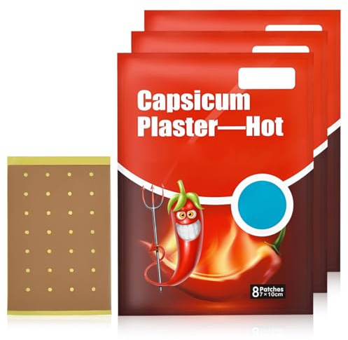 DOVBAN 24Pc Parche Caliente Para Aliviar El Dolor De Yeso Capsicum,Parches Térmicos De Capsaicina,Parches Calientes Para Cuello y Hombro